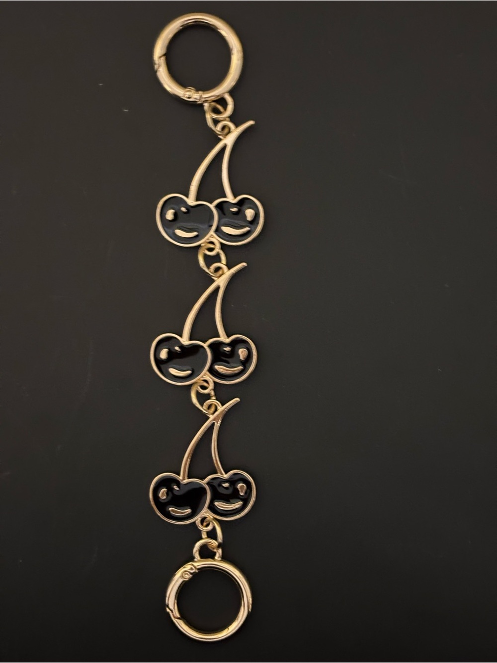 Gold and Black Cherry Purse Charm